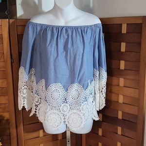 Unique Spectrum off the shoulder blouse